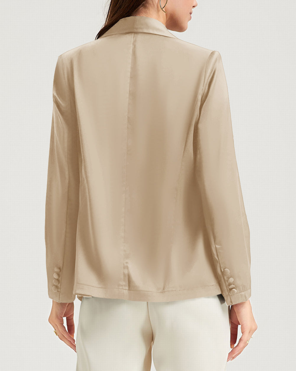 Pocketed Single Button Lapel Neck Blazer