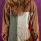 Corduroy Colorblock Loose Shacket