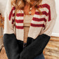 Colorblock Striped Open Cardigan