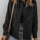 Flap Pocket Buttons Collared Jean Jacket