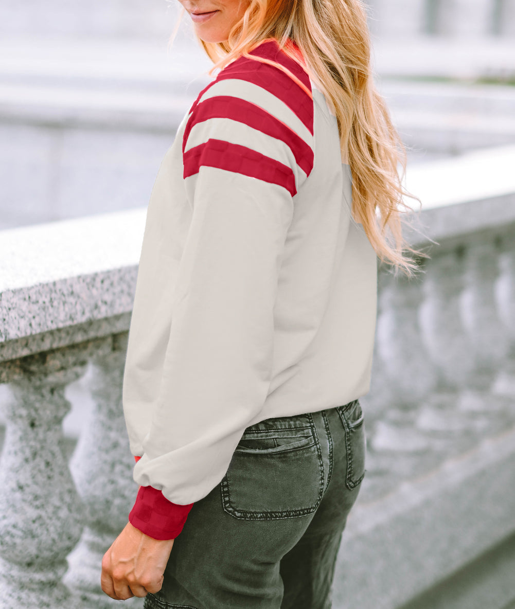 Color Block Raglan Long Sleeve Top