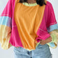 Plus Size Colorblock Patchwork Exposed Seam Sweatshirt