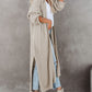 Open Front Side Slit Duster Knit Cardigan