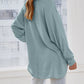 Solid Color Buttoned Long Sleeve Shirt with Chest Pocket