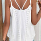 Eyelet Strappy Scoop-Neck Tank Top
