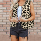 Leopard Print Sherpa Vest Coat