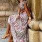 Boho Paisley Print Off Shoulder Maxi Dress