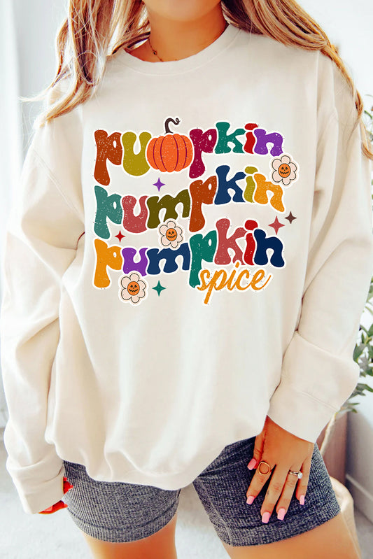 Cute Pumpkin Spice Graphic Thanksgiving Sweatshirt