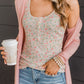 Floral Print Scoop Neck Racerback Tank Top
