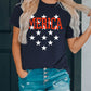 MERICA Star Print Short Sleeve Graphic Tee