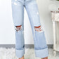 Light Wash Distressed Flare Jeans