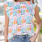 Polka Dot Print Ruffled Sleeve Babydoll Blouse