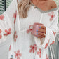 Floral Print Lightweight Knit Hooded Sweater
