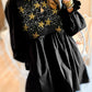 Sequined Stars Flounce Sleeve Ruffled Babydoll Dress