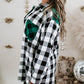 Plaid Color Block Buttoned Plus Size Shacket