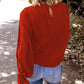 Crew Neck Ruffle Bubble Sleeve Top