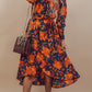 Floral Print Faux Wrap Belted Dress
