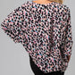 Multicolor Leopard Print V Neck Oversized Blouse