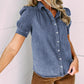 Bubble Sleeve Button up Denim Shirt