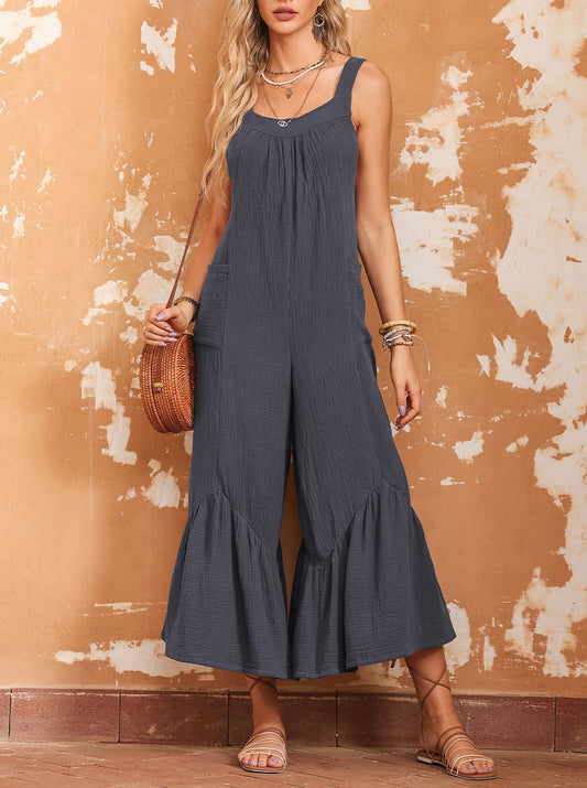 Wide Leg Ruffle Jumpsuit