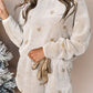 Plush Star Pattern Long Sleeve Pullover and Shorts Lounge Set
