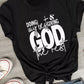 GOD Slogan Graphic Print Short Sleeve T Shirt