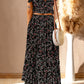 Floral Ruffled Crop Top and Maxi Skirt Set