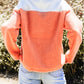 Colorblock Half Zipper Stand Neck Sherpa Sweatshirt