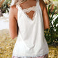 Delicate Lace Trim Flared Tank Top