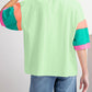 Color Block Stitching Sleeve Round Neck Oversize Top
