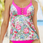 Floral Print Lace-up Criss Cross Tankini Swimsuit