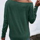 Asymmetrical Cut Out Buttoned Long Sleeve Top
