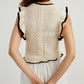 Crochet Eyelet Flounce Tank Top