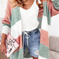 Colorblock Stripe Open-Front Cardigan
