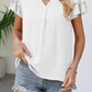 V Neck Ruffle Short Sleeve Blouse