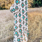 Western Aztec Print Duster Open Front Top