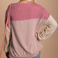 Color Block Long Sleeve Ribbed Loose Top