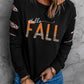 FALL Leopard Print Cut Out Long Sleeve Sweatshirt