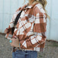 Honeycomb Plaid Flap Pockets Shacket