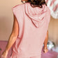 Solid Color Sleeveless Hoodie and Shorts Set