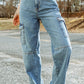 Cool Cargo Style Wide Leg Jeans