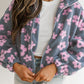 Flower Zip up Sherpa Jacket