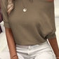 Round Neck Half Sleeve Ribbed Knit Top