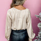 Sequin Cuffs Bubble Sleeve Blouse