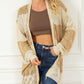 Two-tone Stripes Frayed Trim Lightweight Cardigan