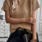 Rib Knitted Wide Sleeve Sweater T Shirt