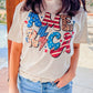 Beige Retro America Graphic T-Shirt