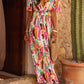 Boho Tie-dye Print V Neck Maxi Dress