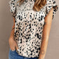 Leopard Smocked Ruffle Sleeve Blouse