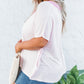 Color Block Ribbed Knit V Neck Plus Size T Shirt